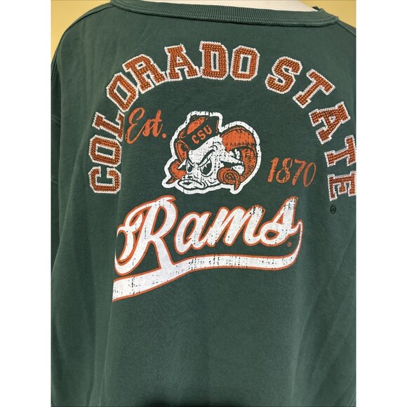 NEW CSU Colorado State Retro Rams Aggies Womens Scoop Crewneck Sweatshirt M NCAA - Picture 2 of 11